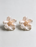 3D Floral Rhinestone Stud Earrings - DippedShop Wholesale - #9875