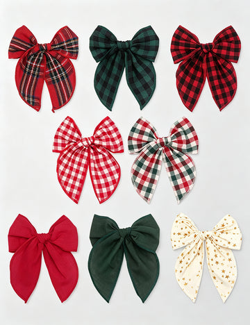 Plaid Bow Knot Hair Clips - DippedShop Wholesale - #3955