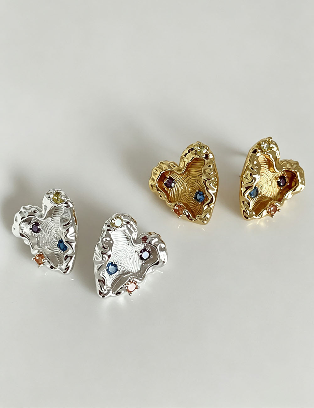 Geometric Heart Stud Earrings - DippedShop Wholesale - #4483