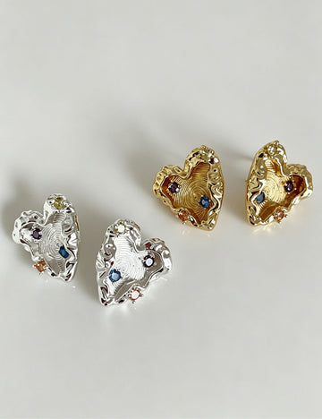 Geometric Heart Stud Earrings - DippedShop Wholesale - #4483