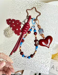 Vintage Mushroom Beaded Chain Bag Charm 6W10BBC402