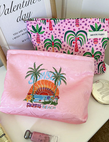 Fresh Coconut Tree Shell Print Cosmetic Bag 6S5CO113