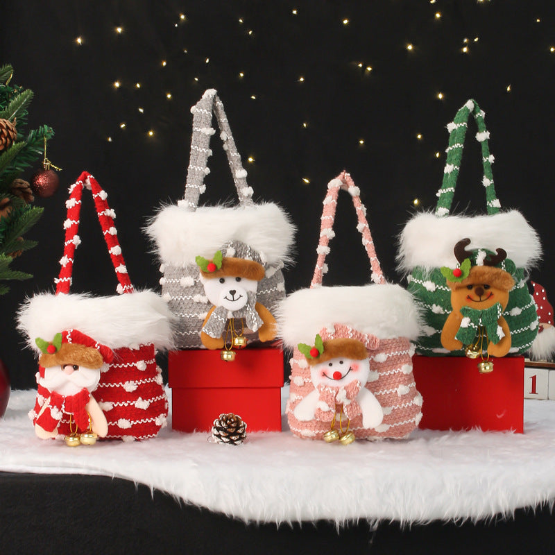 Christmas Plush Doll Gift Pouch Handbag 6W10BOB1351