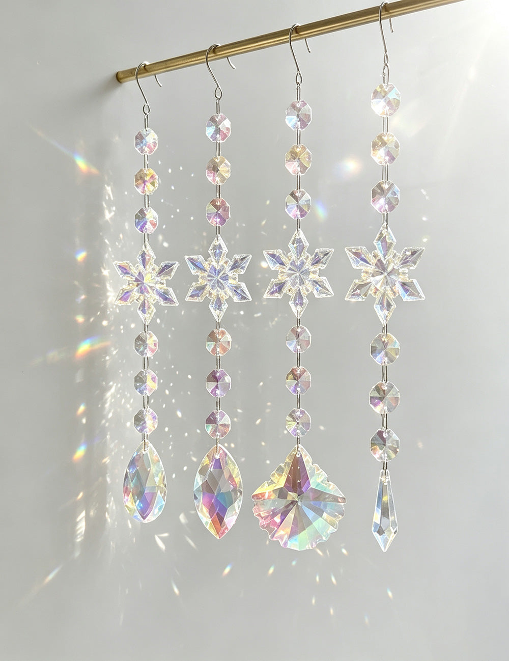 Christmas Snowflake Crystal Suncatcher Wind Chime 6H7HLS142