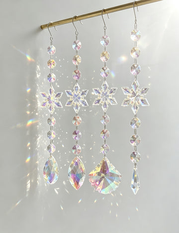 Christmas Snowflake Crystal Suncatcher Wind Chime 6H7HLS142