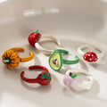Creative Pumpkin Shape Enamel Open Ring 6W6JRG252