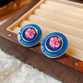 Trendy Blue Irregular Textured Dangle Earrings 6W6JER737