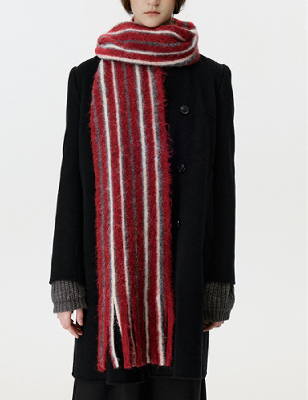 Stylish Color Block Striped Tassel Scarf 6W6NSW294