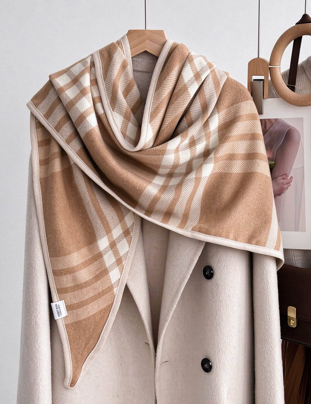 Plaid Triangle Scarf Wrap - DippedShop Wholesale - #3491