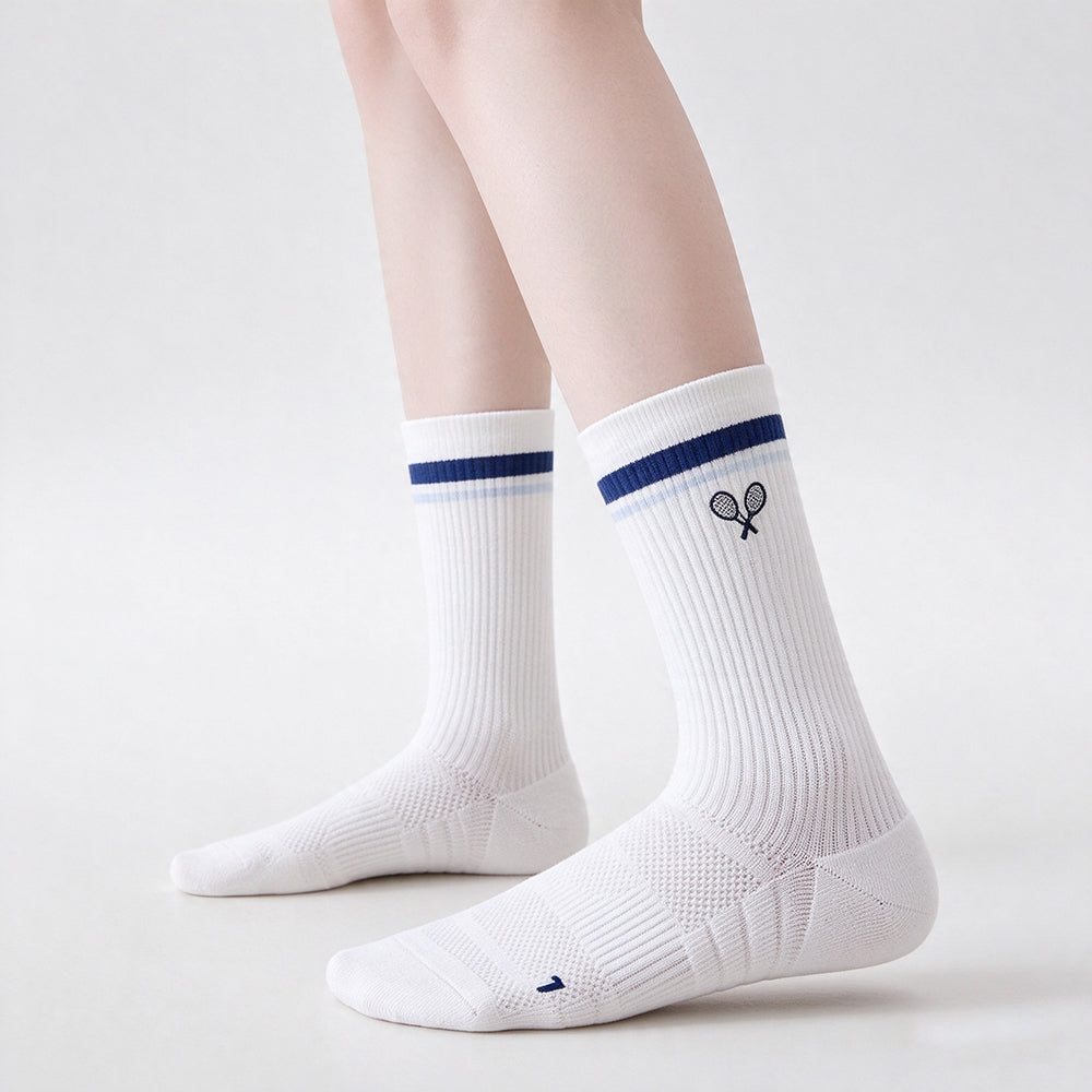 Simple Color Block Heart Embroidery Knit Socks 6W8FSO1006