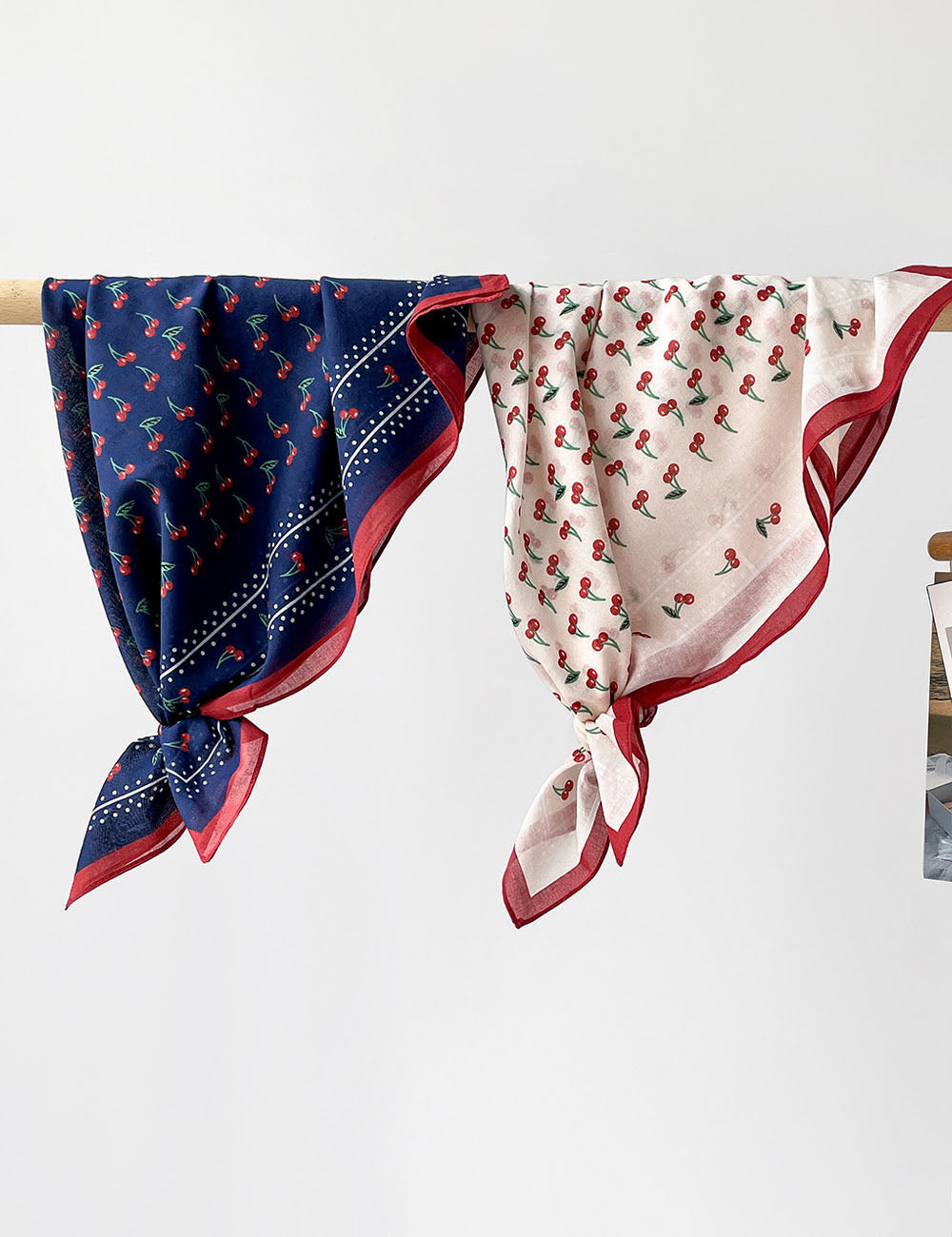 Cherry Print Silk Scarf - DippedShop Wholesale - #3235