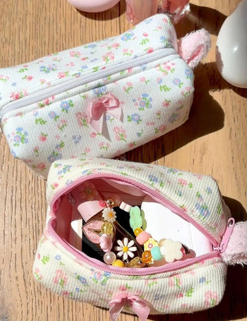 Sweet Floral Print Portable Cosmetic Bag 6S5CO112
