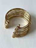Simple Gold Plated Multi-Layer Open Bracelet 6W6JBR580