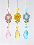 Rhinestone Sunflower Crystal Suncatcher - DippedShop Wholesale - #8611
