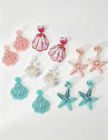 Starfish Pearl Stud Earrings - DippedShop Wholesale - #4643