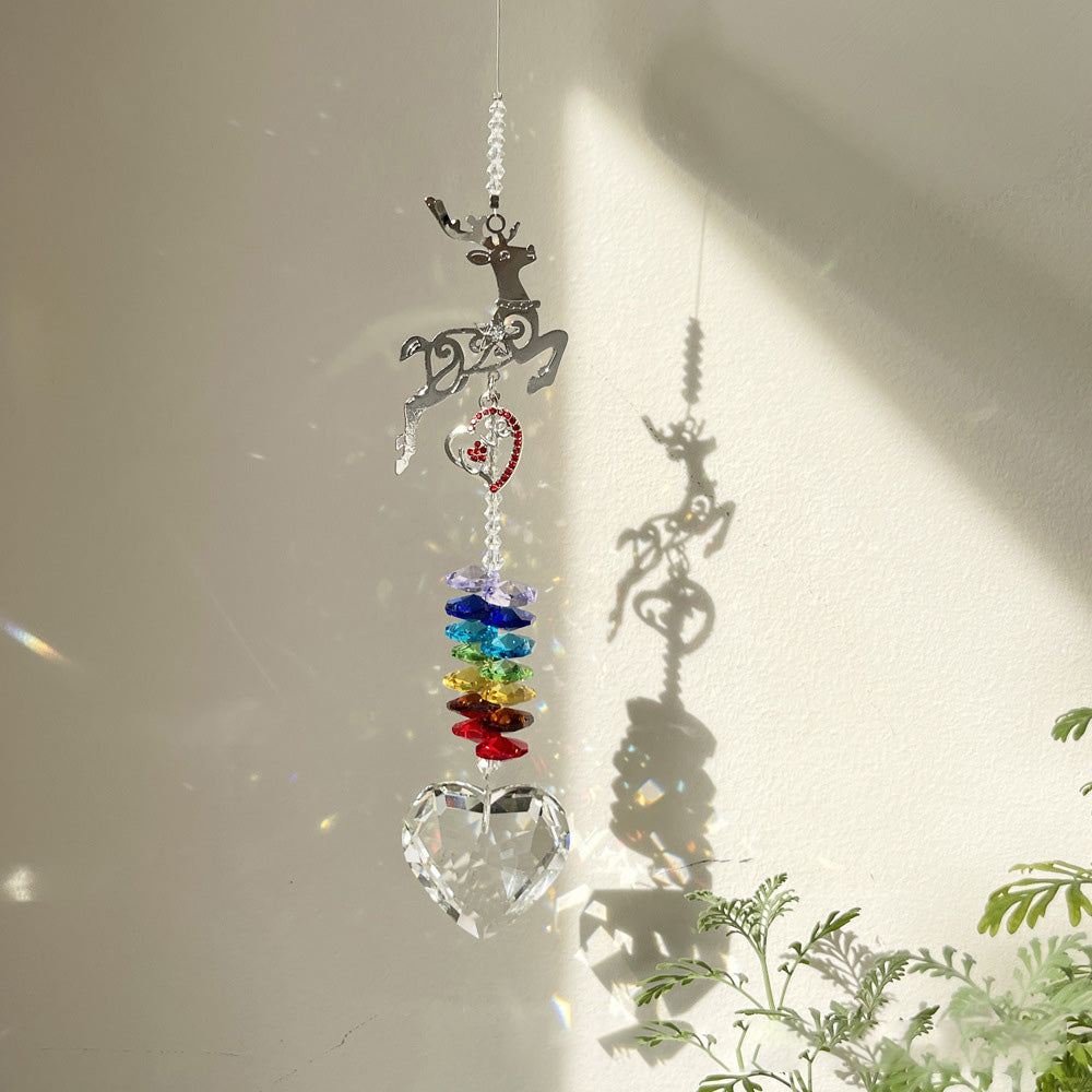 Christams Glass Heart Crystal Ball Prism Sun Catcher 6H7HLS145