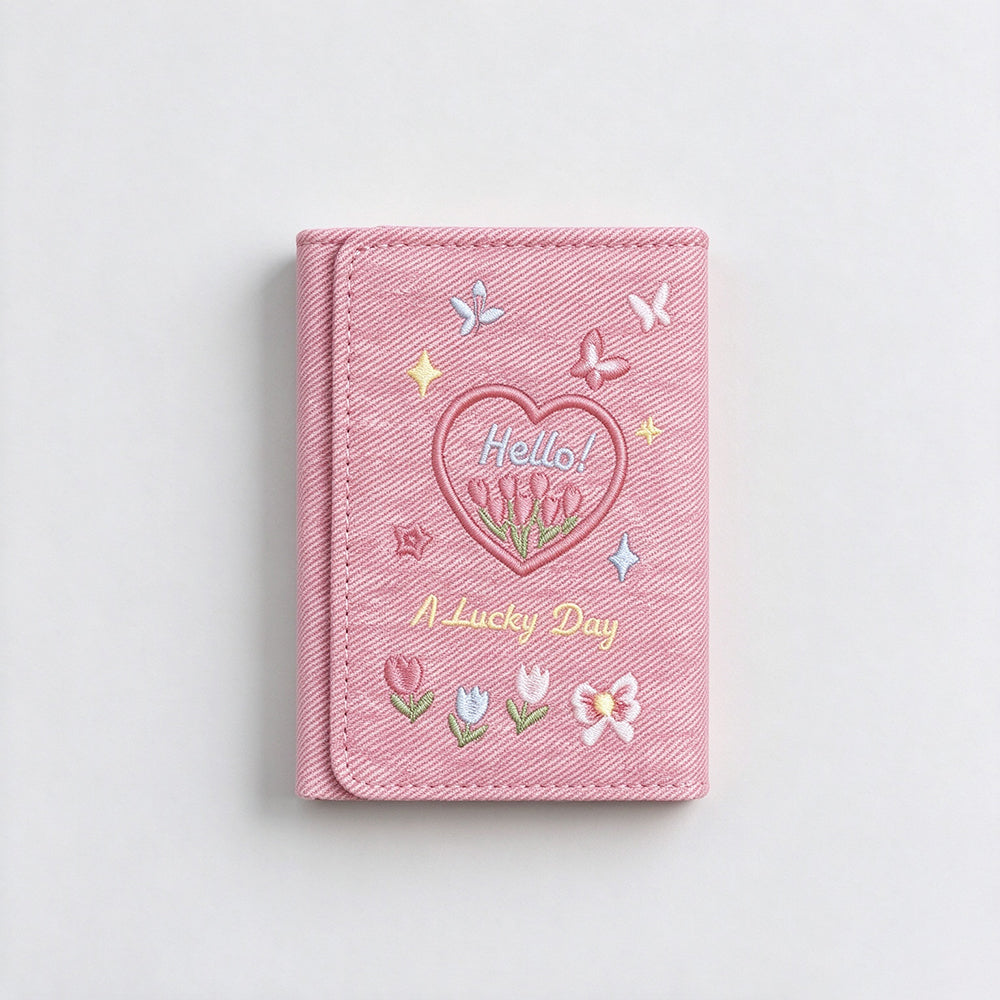 Butterfly Embroidery Trifold Wallet - DippedShop Wholesale - #9363