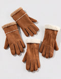 Faux Suede Plush Gloves - DippedShop Wholesale - #8755