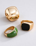 Enamel Statement Ring - DippedShop Wholesale - #4691