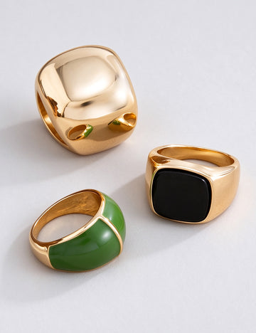 Enamel Statement Ring - DippedShop Wholesale - #4691