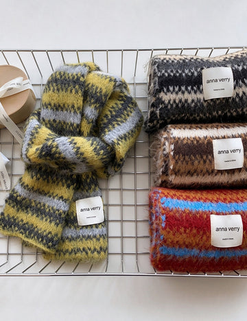 Striped Knit Winter Scarf - DippedShop Wholesale - #9267