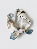 Vintage Floral Print Soft Square Silk Scarf 6W6NSC207