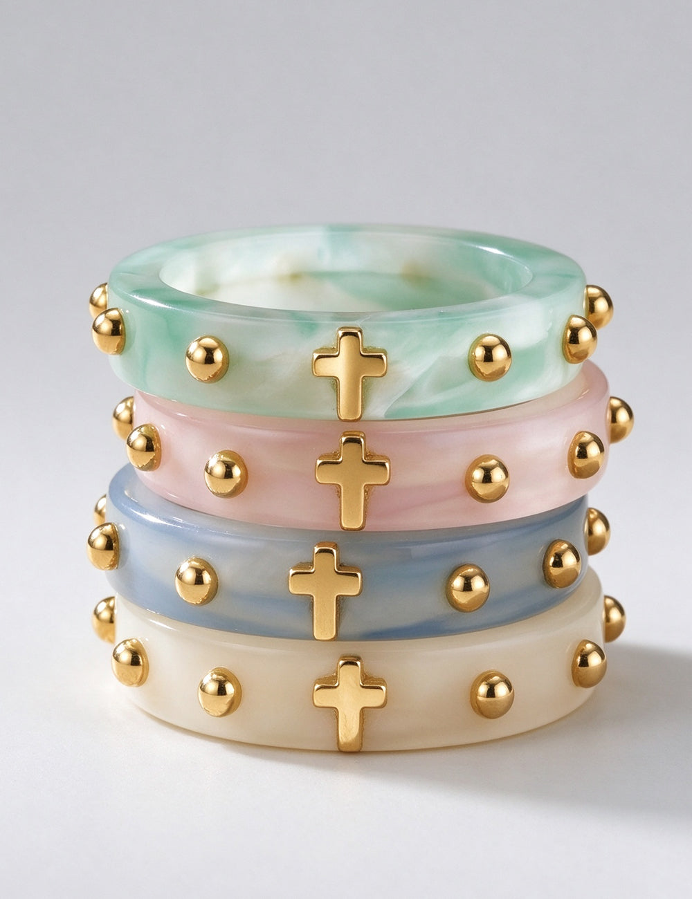 Resin Cross Bead Ring - DippedShop Wholesale - #6051