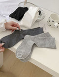 Casual Thin Breathable Solid Color Crew Socks 6W8FSO522