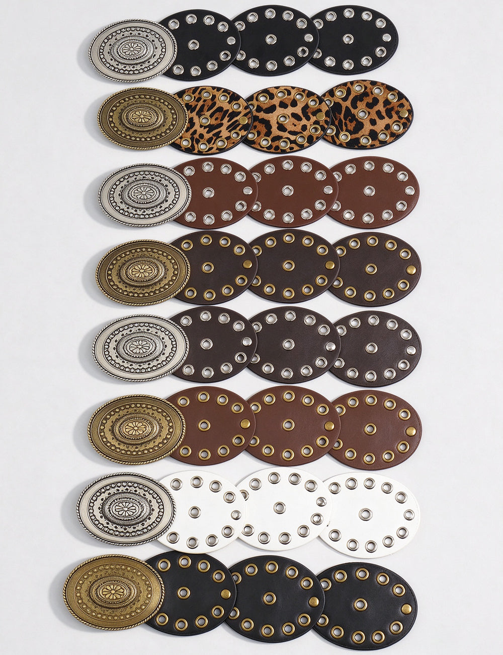 Retro Western Oval Buckle Wide Disc Waist Belt 6W6JBT234