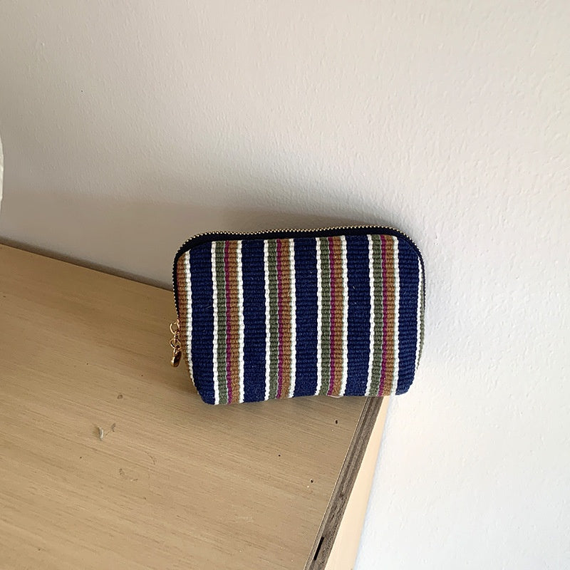 Striped Color Contrast Portable Jewelry Orangizer Bag 6W13HSJ96