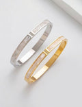 Elegant Mother-of-Pearl Rhinestone Bangle Bracelet 6W6JBR616