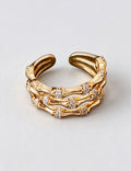 Vintage Gold Plated Cubic Zirconia Open Ring 6W6JRG373