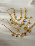 Fashion Gold Plated Floral Heart Charm Bracelet 6W6JBR513