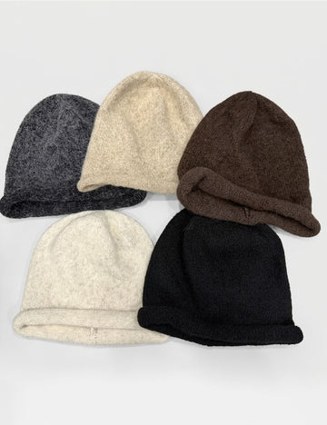 Minimalist Slouchy Cuffed Warm Knit Beanie Hat 6W6HAT710