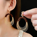 Chunky Layered Circle Gold Plated Hook Earrings 6W6JER744