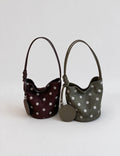 Simple Faux Suede Polka Dot Bucket Bag 6W10BBG2469
