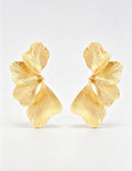 Vintage Textured Gold Leaf Statement Stud Earrings 6W6JER607