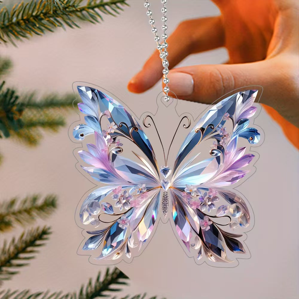 Butterfly Floral Acrylic Ornament - DippedShop Wholesale - #3971