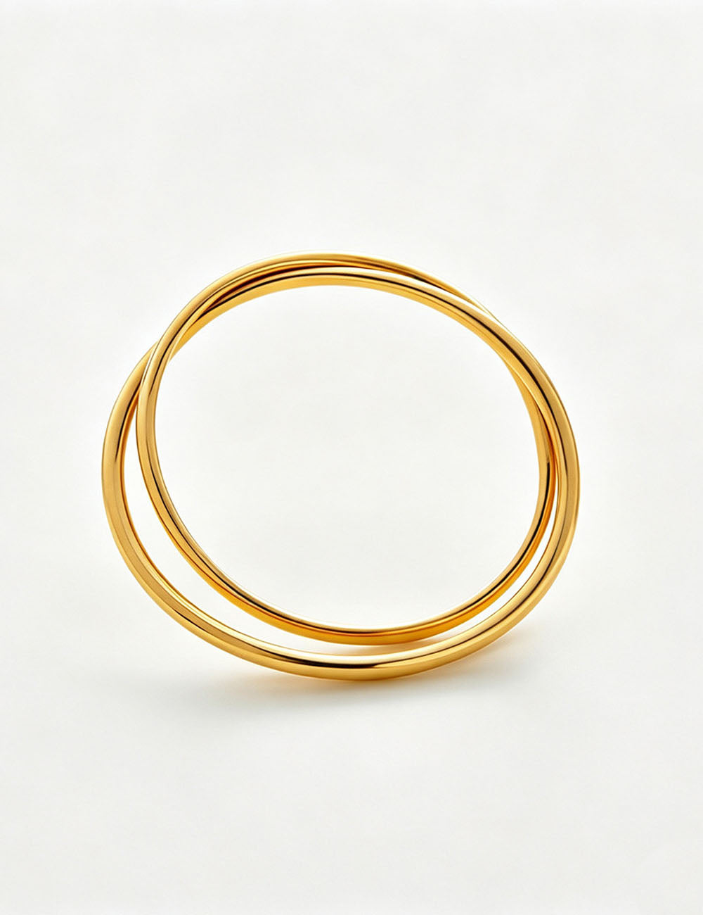 Gold Plated Interlocking Double Bangle Bracelet 6W6JBR612