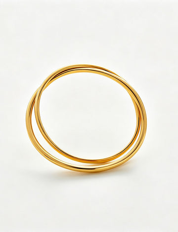 Gold Plated Interlocking Double Bangle Bracelet 6W6JBR612