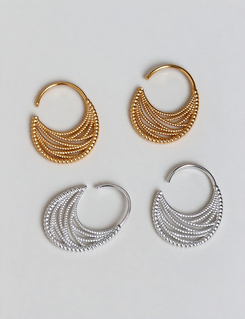 Multi-Layer Chain Hoop Earrings - DippedShop Wholesale - #0515