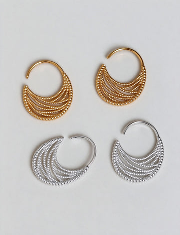 Multi-Layer Chain Hoop Earrings - DippedShop Wholesale - #0515