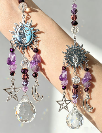 Celestial Moon Crystal Suncatcher - DippedShop Wholesale - #1555