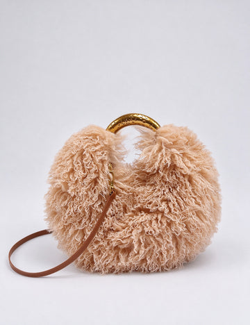 Trendy Fluffy Fur Solid Color Crossbody Bag 6W10BBG2401