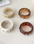Retro Studded Wide Resin Bangle Bracelet 6W6JBR572
