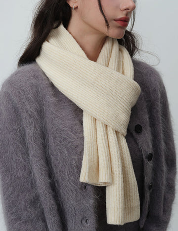 Versatile Solid Color Knit Wool Scarf 6W6NSW301