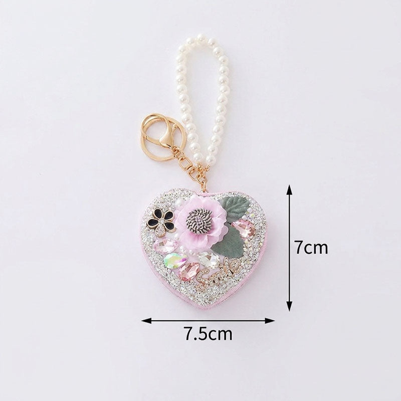 3D Floral Rhinestone Bag Charm - DippedShop Wholesale - #8899