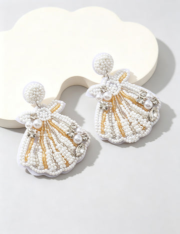 Pearl Shell Stud Earrings - DippedShop Wholesale - #4131