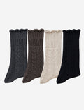 Casual Ruffled Trim Cotton Scrunch Socks 6W8FSO699