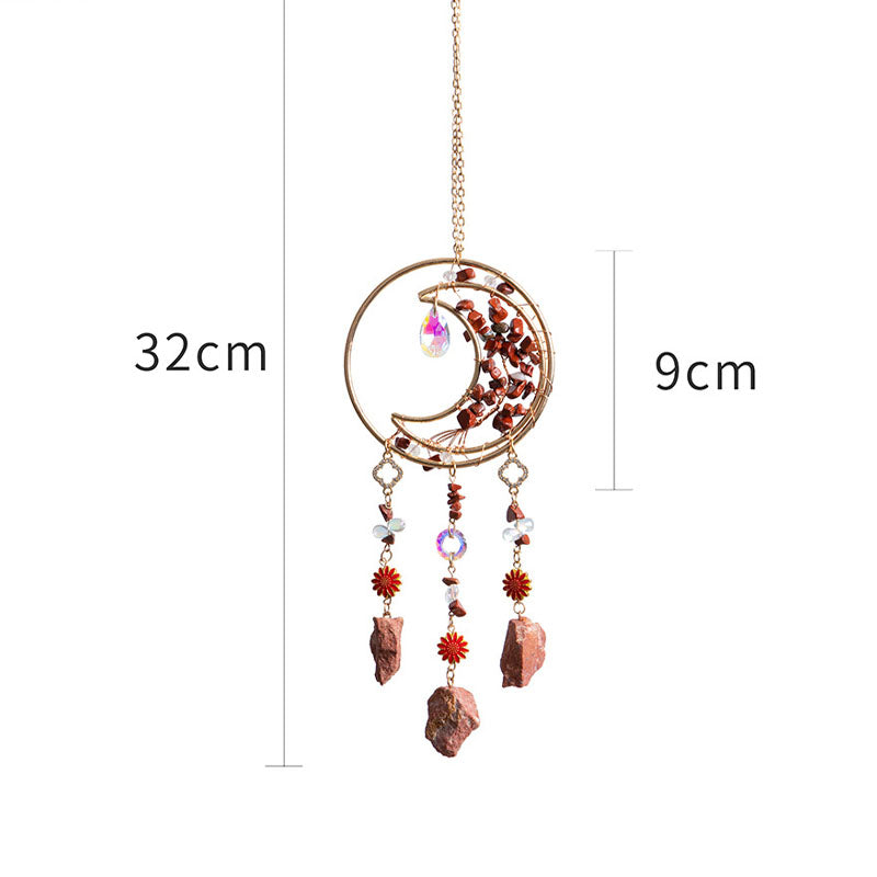Natural Stone Moon Crystal Pendant Hanging Suncatchers MK2CZAS6H7HLS81